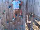 Climbing wall in play area