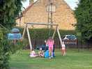 Kids from all the pitches playing together in the playground
