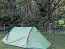 Tent pitch by the river