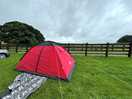 Tent located in the wild field