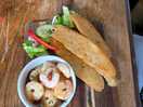 Chilli prawns starter.