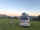 Sunset at pitch 9 on the paddock