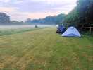 Misty camping field