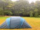 Our tent pitched in the field