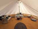 Inside the safe tent