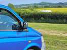 Electric hook up, views over lower camping field. may 2025