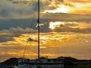 Sunset at the boatyard behind the site