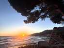 Sunset at the camping beach