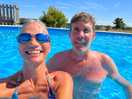 Enjoying the pool.