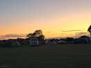 Sunset on camping field
