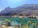 The scenic views of the lake next to the campsite.