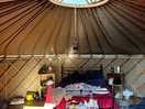 Wonderful, spacious yurts- cosy wood burner to keep us warm!