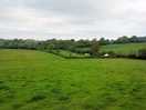 Looking down on the campsite from the bench in the field next door