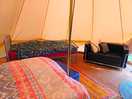 Inside bell tent