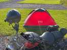 Tent and motorcycle