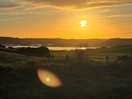Beautiful sunset on site