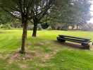 Picnic table outside the pod