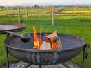 Campfire with the views over the pid.