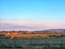 View from the entrance of the campsite, the moon rise