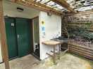 Private shower rooms with attached toilets