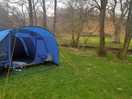 Our tent next to the stream.