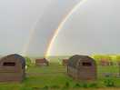 View of rainbow from cabin