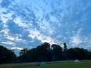 Evening skies over garden cottage campsite