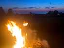 Fire pit which you can hire on site with view