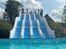 The pool slides