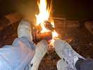 Enjoying the fire pit