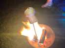 Toasting marshmallows.