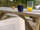 Early morning chilling with a book