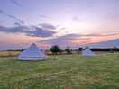 Vast space between tents for privacy