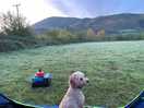 Campsite photo. the hills in the distance we walked up from the site