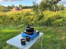 Our campsite set up and ready for a cup of tea