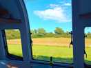 The beautiful view from our caravan across the site