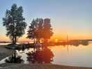 Sunset over the lake.