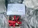A lovely handwritten message and some chocolates. the personal touch was certainly appreciated by us
