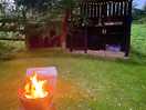 Fire pit and outdoor kitchen