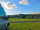View from campervan very generous pitch size