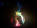 Colour changing fire