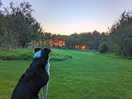 Sunset over sunset yurt