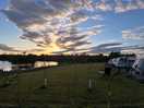 Sunset over the fishing lake