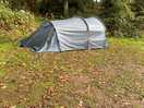 3 man tent pitched in a leafy glade at dreamy hollows camp site