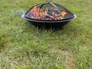 Fire pit infront of the tent