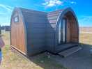 Camping pod in the day.