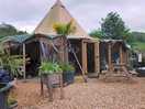 Communal tipi with games, our first night had free live music