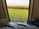 Camping bed with a view
