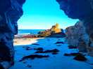 From a cave on the beach opposite camping foz