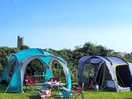 View of st buryan church over out tent pitch.